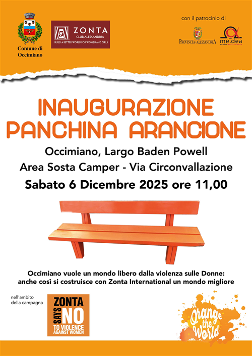 Inaugurazione panchina arancione